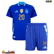 Camisa de Futebol Argentina Alexis Mac Allister #20 Equipamento Secundário Infantil Copa America 2024 Manga Curta (+ Calças curtas)